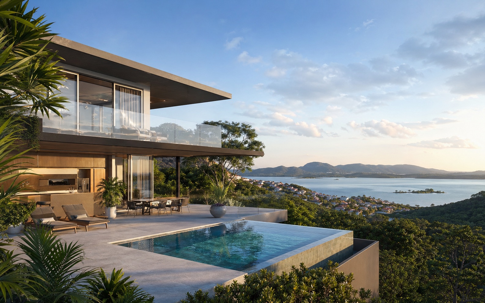 Casa alto padrão com piscina e vista para a lagoa